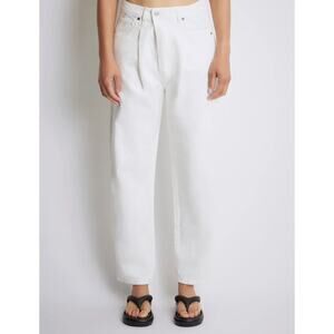 ROUCHA Dada Denim Jean Women's D XL White Front Pleat Lagenlook Casual‎